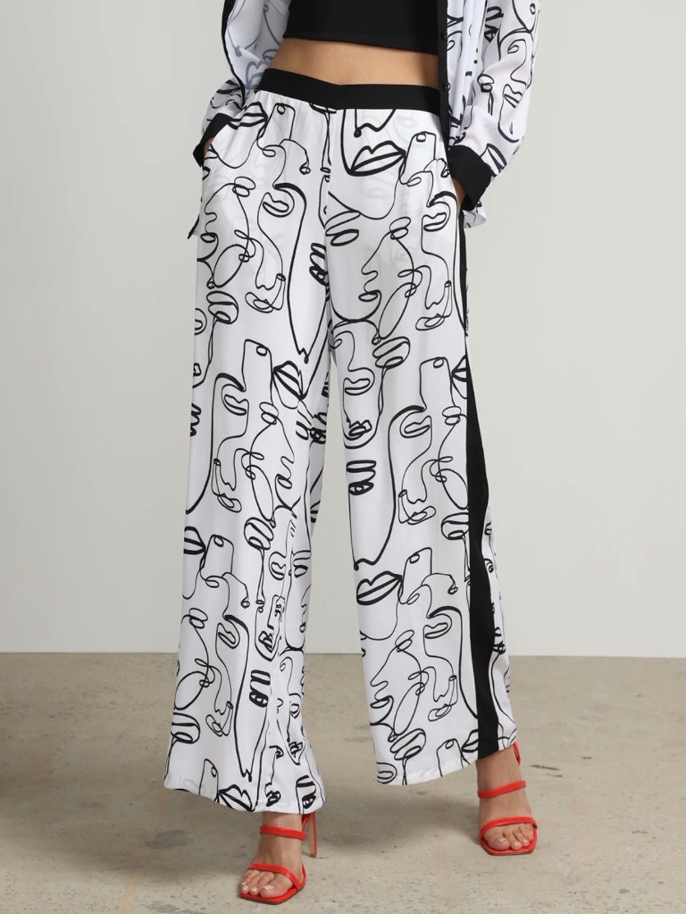 New York & Company Abstract Palazzo Pants